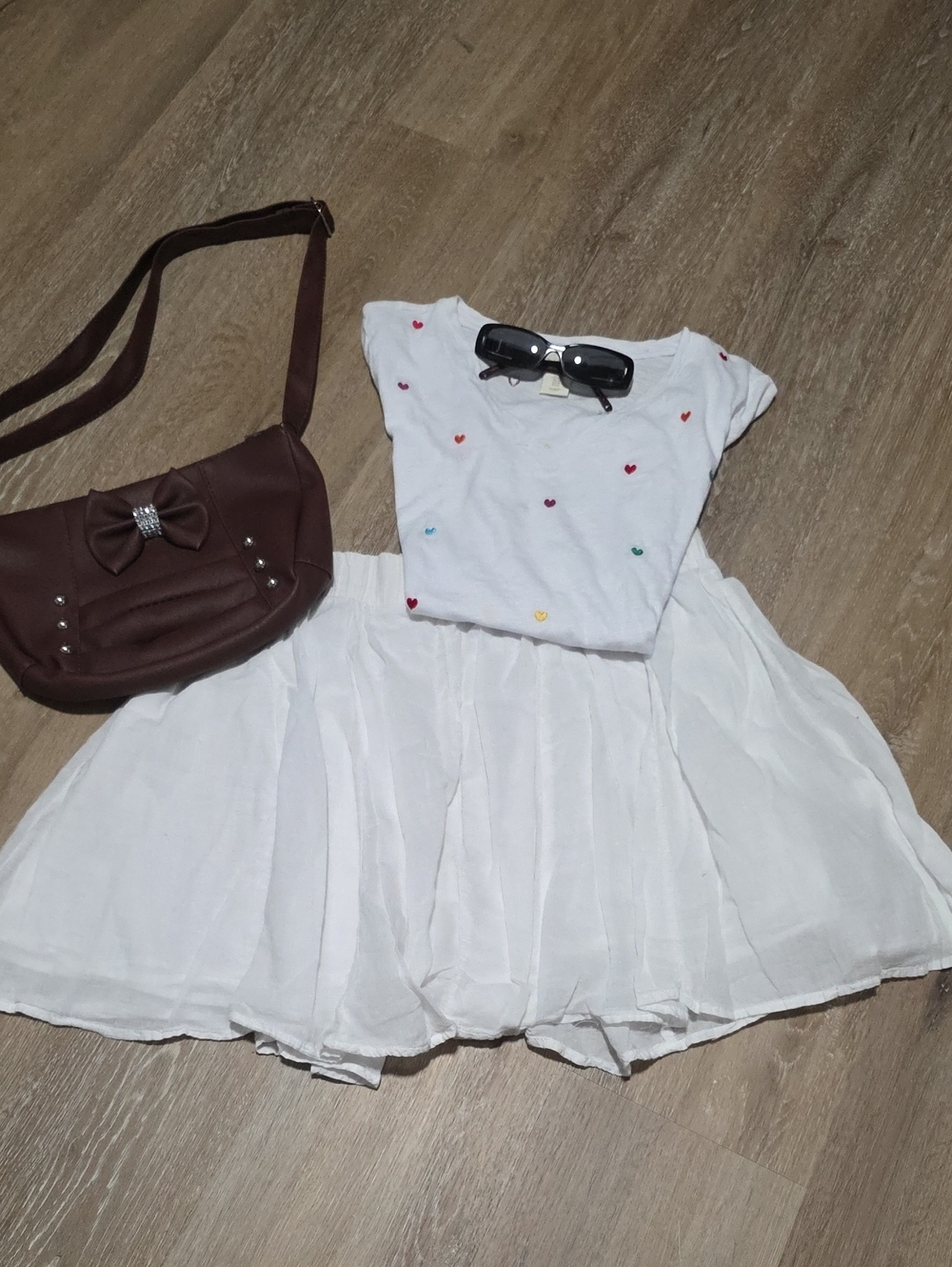 Planet Gold White Cotton Skirt